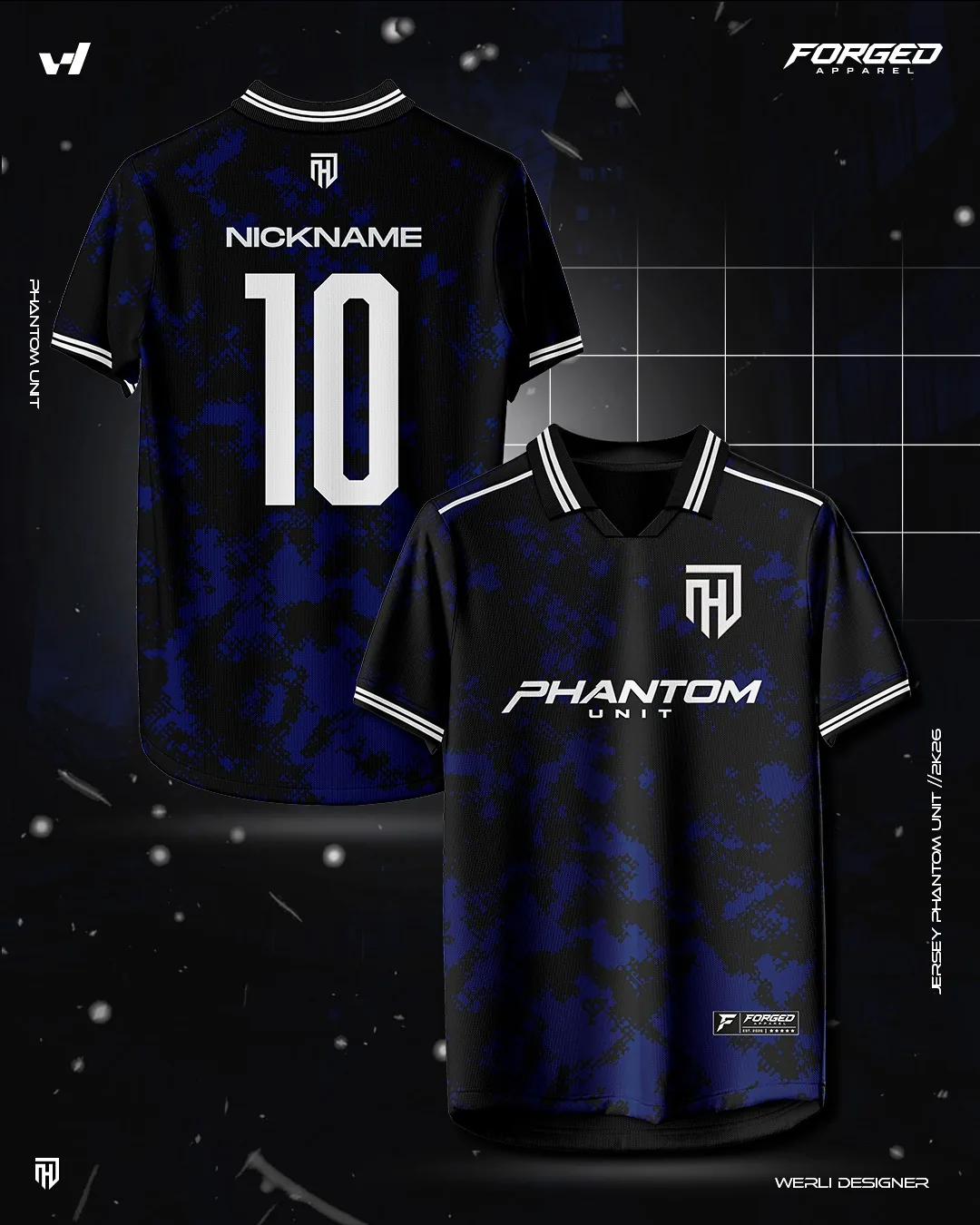 Maillot PHANTOM UNIT 2026, vue de dos et de face